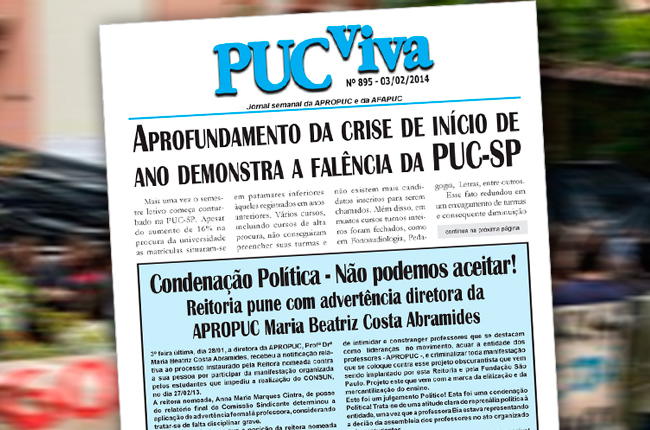 Reprodução do jornal da associação dos professores da PUC