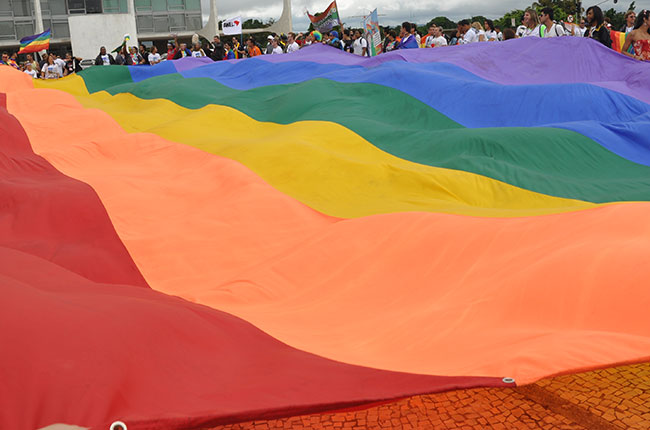 Imagem de uma bandeira do movimento LGBT