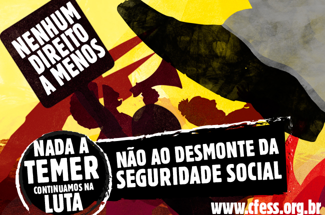 Arte ilustrativa, em defesa da seguridade social brasileira