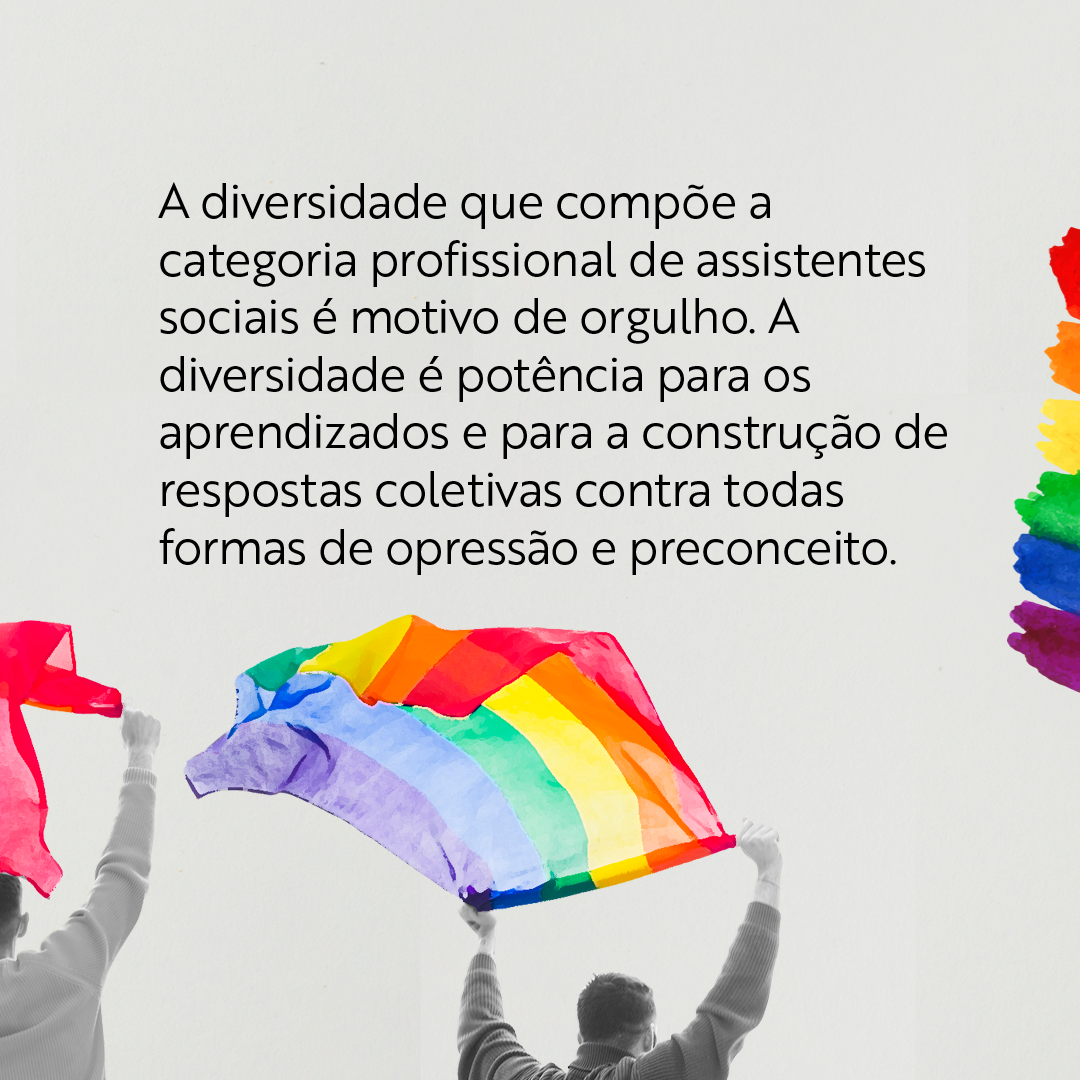 Card com as cores do arco-íris em formato de pintura de parede traz mensagem sobre o Dia Mundial do Orgulho LGBTQIA+. 