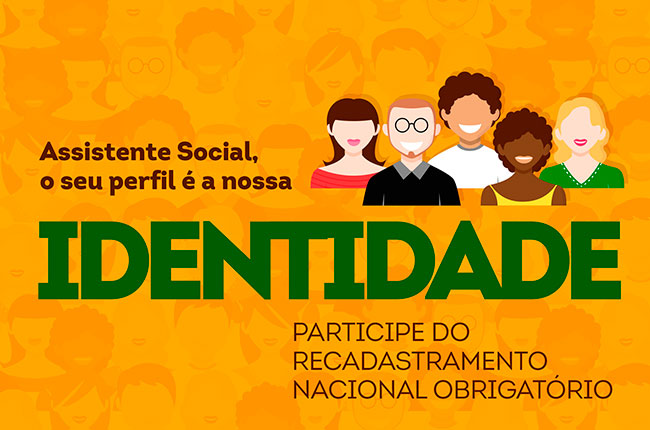 Recorte do cartaz de divulgação da Campanha de Recadastramento Nacional Obrigatório de Assistentes Sociais