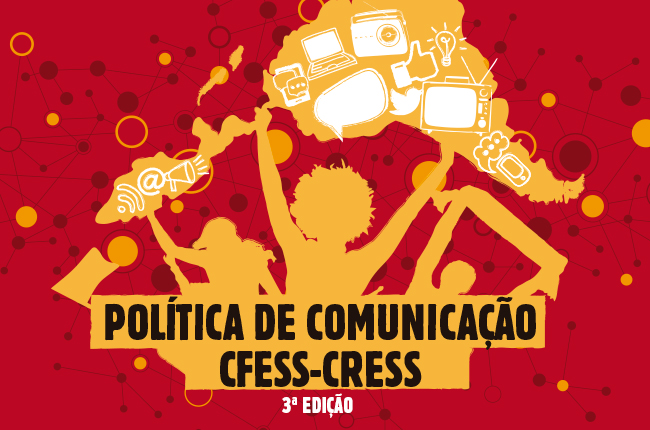 Ilustração da capa da nova edição da Política de Comunicação do Conjunto CFESS-CRESS