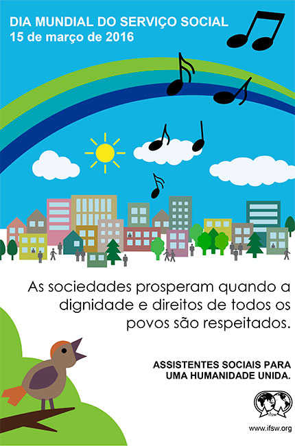 Cartaz elaborado pela Fits para o Dia Mundial do Serviço Social 2016