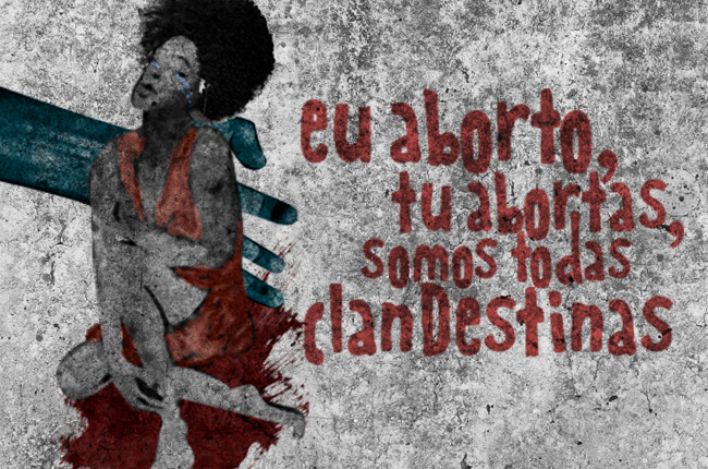 Ilustração mostra mulher negra acuada após abortar 