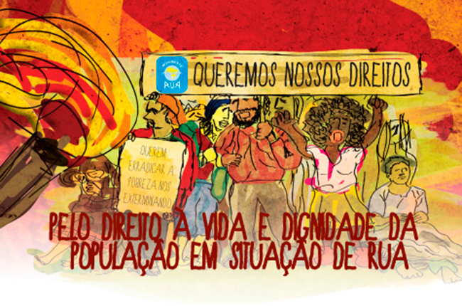 Imagem do cartaz pela defesa dos direitos da população em situação de rua
