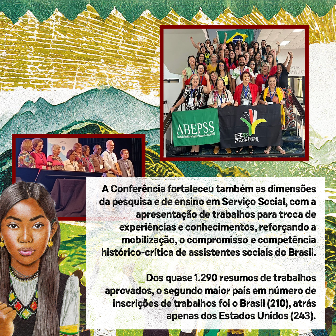 Este quarto card destaca a participação do Brasil na entrega de trabalhos e pesquisas acadêmicas, o que reforçou o protagonismo do país nesse âmbito.