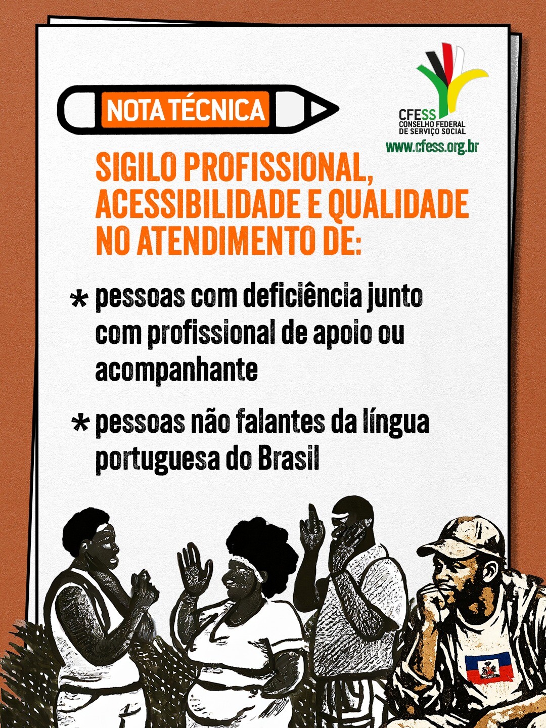 cfess-lanca-nota-tecnica-para-reforcar-sigilo-profissional-em-atendimentos-com-apoio-a-pessoas-com-deficiencia-e-nao-falantes-de-portugues