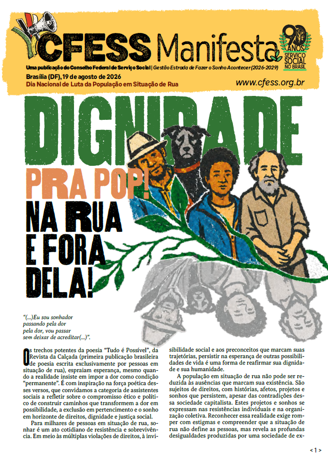 CFESS Manifesta: Dia Nacional de Luta da População em Situação de Rua